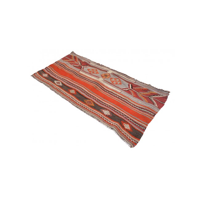Mid-Century Modern Small Vintage Kilim Rug - 2`6″ X 5`6″ For Sale - Image 3 of 6