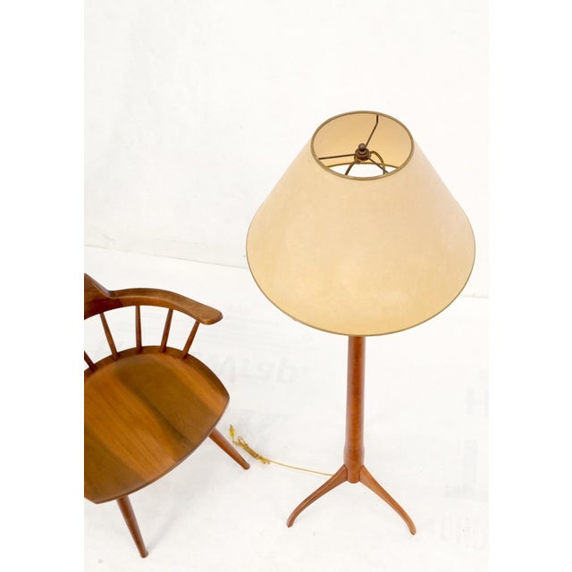 1970s Shaker Turned Solid Cherry Floor Lamp For Sale - Image 5 of 12