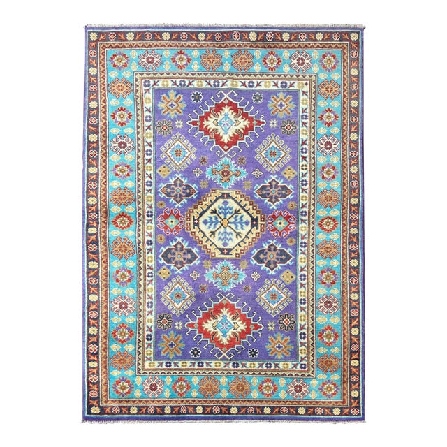 Hand-Knotted Kazak Design Rug 4'0" X 6'1" For Sale