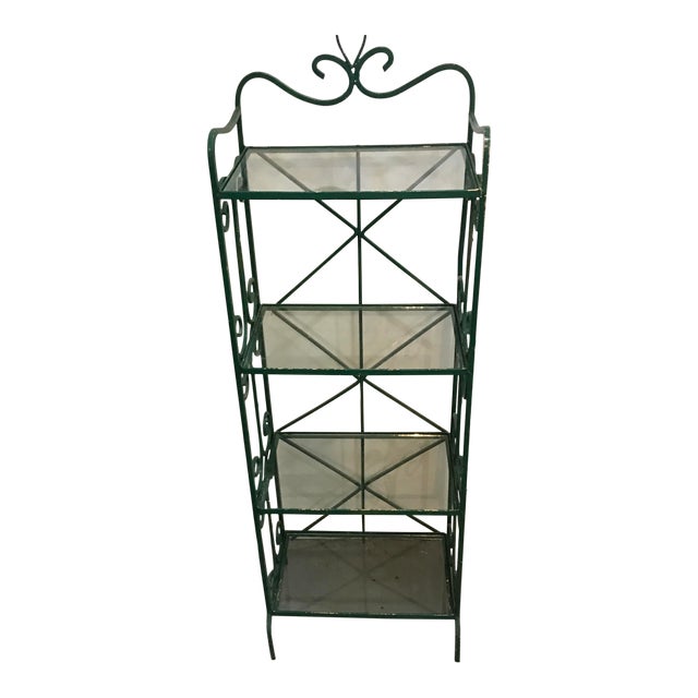 Cast Iron and Glass Shekving Floor Shelf Chairish
