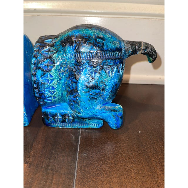 1960s Italian Bitossi Ceramic Tang Horse Sculpture Bookends by Aldo