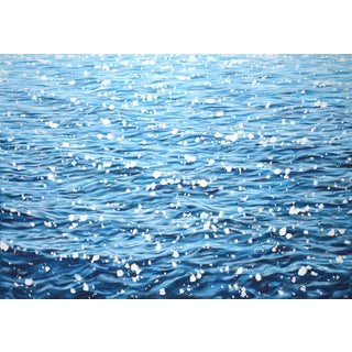 Glare on Blue Water.Modern Original Painting. For Sale