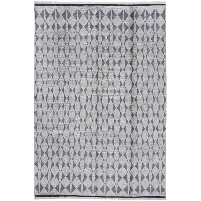 Vintage Modern Gray Moroccan Rug, 09'02 X 13'04 For Sale - Image 9 of 9