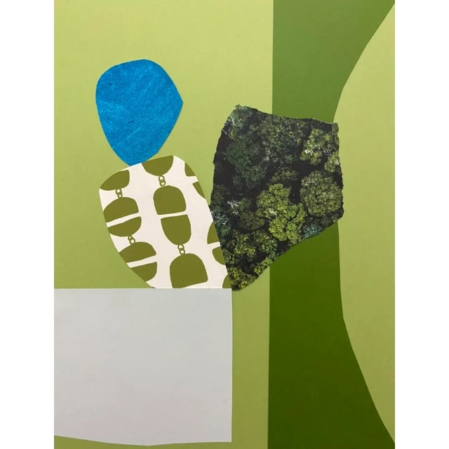 Contemporary "Techno Meadow V" Contemporary Abstract Original Mixed-Media Collage on Paper by Zac Woodiel For Sale - Image 3 of 6