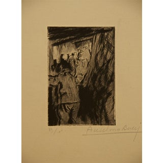 Anselmo Bucci, En Trauchée Couverte, Etching, 1917 For Sale