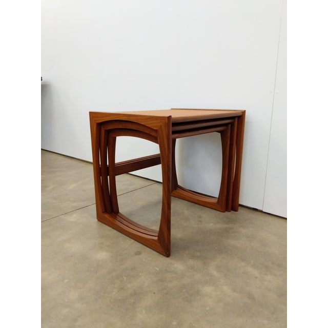 Set of Vintage Mid Century Modern Teak Nesting Tables Attributed to G Plan For Sale - Image 9 of 10