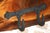 Farmhouse Handmade Raw Edge Wood Plank Coat Rack W/ 4 Large Cast Iron Hooks For Sale - Image 3 of 8