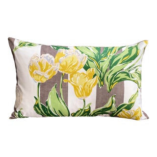 Transitional Tulips in Bloom Lumbar Pillow For Sale