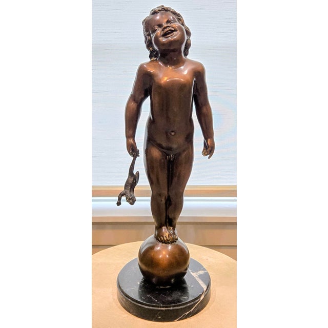 This charming vintage bronze sculpture is a finely cast reproduction after Edith Barretto Parsons’ iconic “Frog Baby,”...
