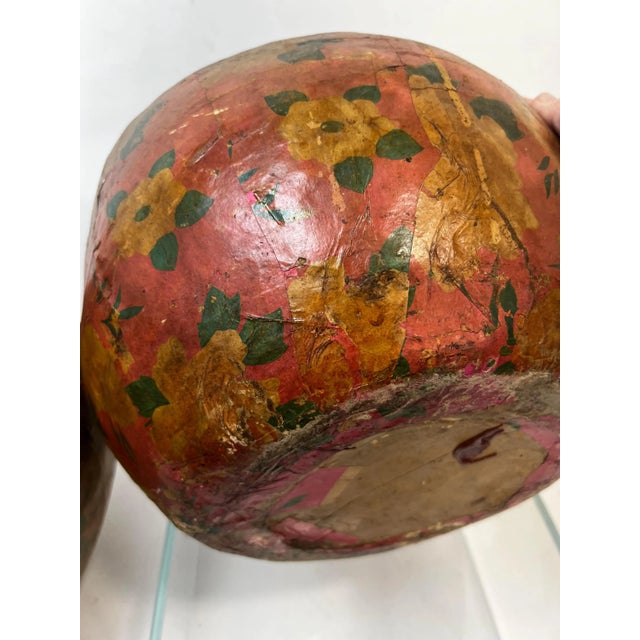 Vintage Asian Papier Mache Bowls For Sale - Image 9 of 9