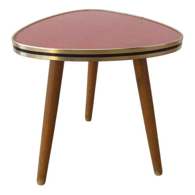 Small Red Tripod Table, 1960s For Sale