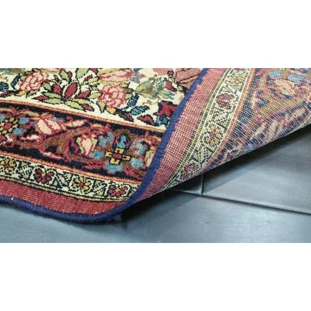 Textile Antique Kerman Handmade Wool Rug - 4'4" X 6'6" - Size Cat. 4x6 5x7 For Sale - Image 7 of 8