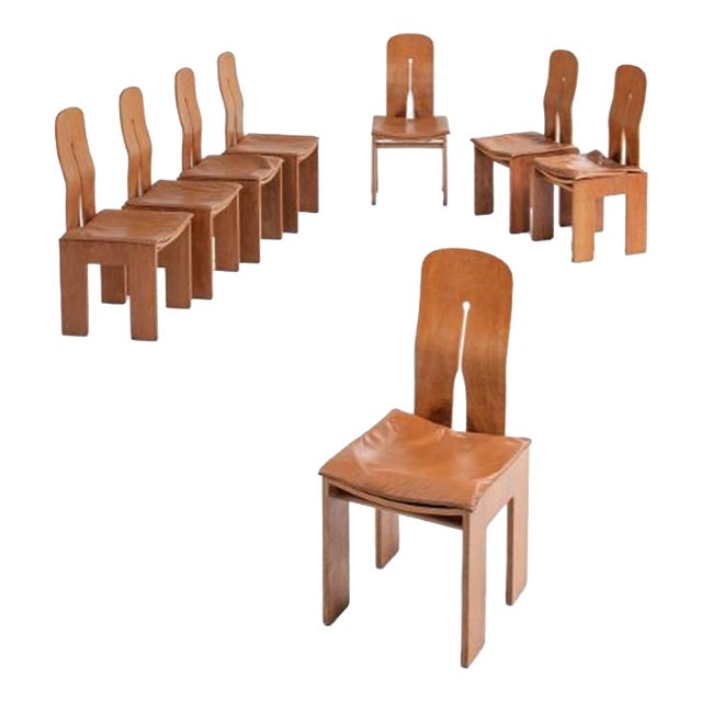 Chairs by Carlo Scarpa for Bernini, 1970, Set of 8 For Sale