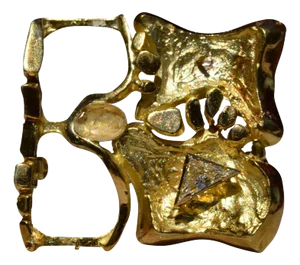 The Ebro: Signed Mid Century Yellow Gold Pin Pendant Combination