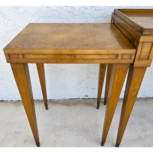 1960s Mid Century Modern Walnut Nesting Tables by Heirloom Weiman Collection For Sale - Image 15 of 18