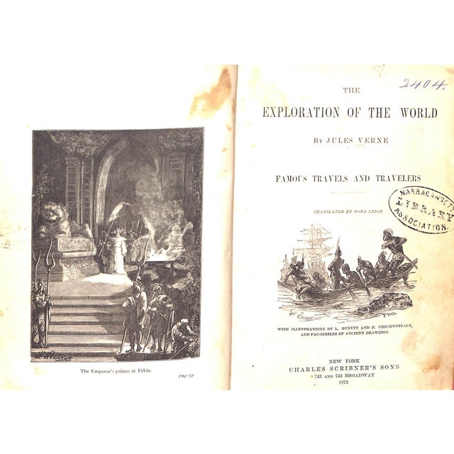 VERNE, Jules [432] pp. Charles Scribner's Sons 1879 Custom leather bound by James Rigg of Rhode Island 8 3/4" x 6 1/4"