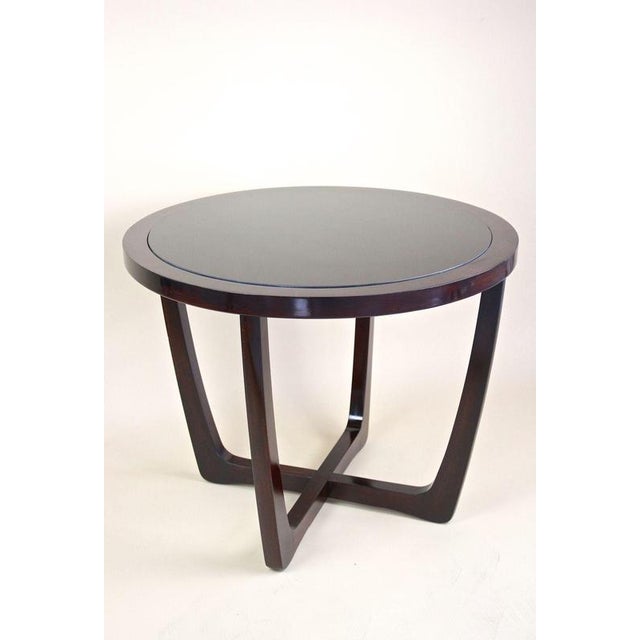 Art Deco Round Coffee Table with Black Glass Top, 1920s For Sale - Image 15 of 18