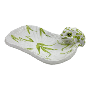 1970s Handpainted Ceramic Frog Soap Tray -Made in Italy