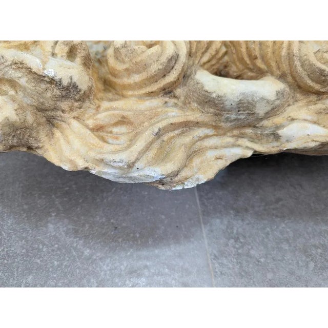 Cream Fountain Head of Neptune and Dragons For Sale - Image 8 of 10