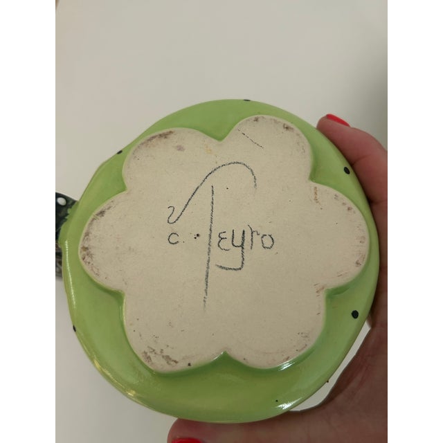 Green 1990s Handmade Ceramic Serving Set For Sale - Image 8 of 8