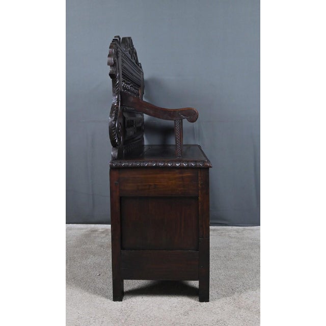 Neo-Gothic Style Storage Bench in Oak For Sale - Image 16 of 18