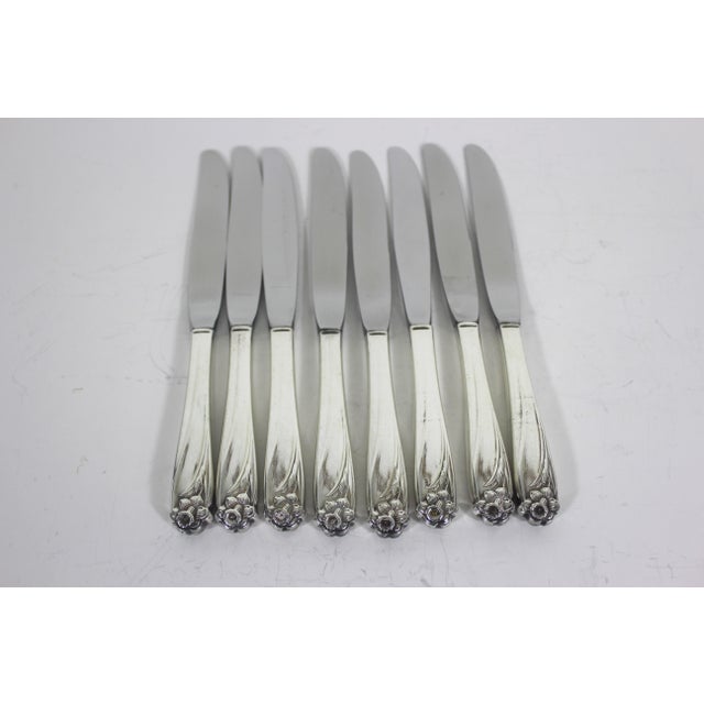 1950 Silverplate Daffodil 4 Piece Flatware Rogers Place Setting for 8 Plus Hostess Serving Pieces- 40 Pieces For Sale - Image 9 of 12
