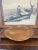 Vintage Wooden Platter Stripe Designed Edge Splits Consistant with Age Dimensions. 15 1/2 W ; 15 1/2 D ; 2 H