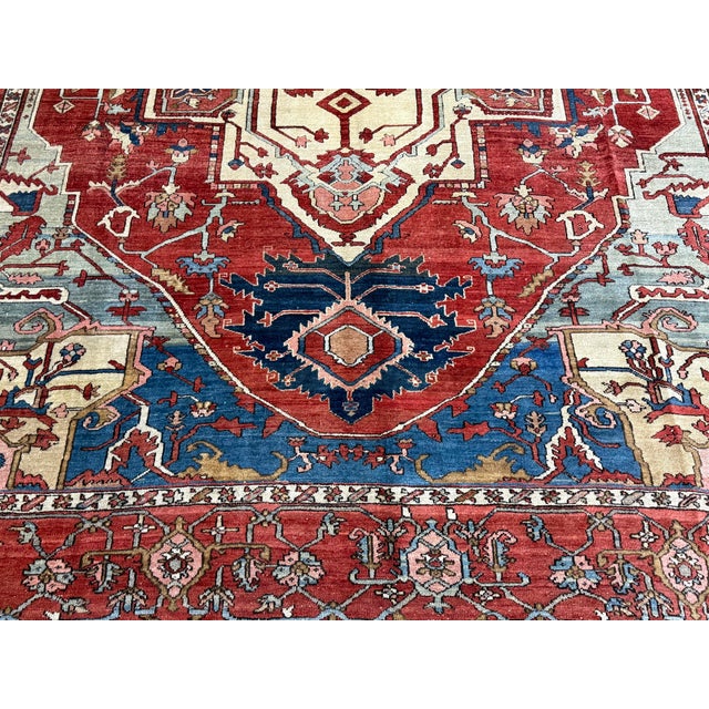 Antique Persian Serapi Rug 9'11" X 13’4" For Sale - Image 10 of 15