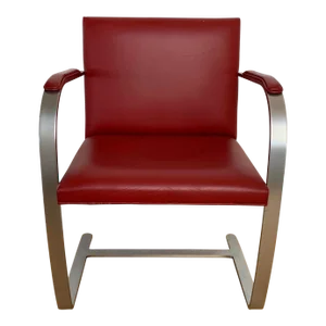 Brno Flat Bar Arm Chair by Mies Van Der Rohe for Knoll Studio