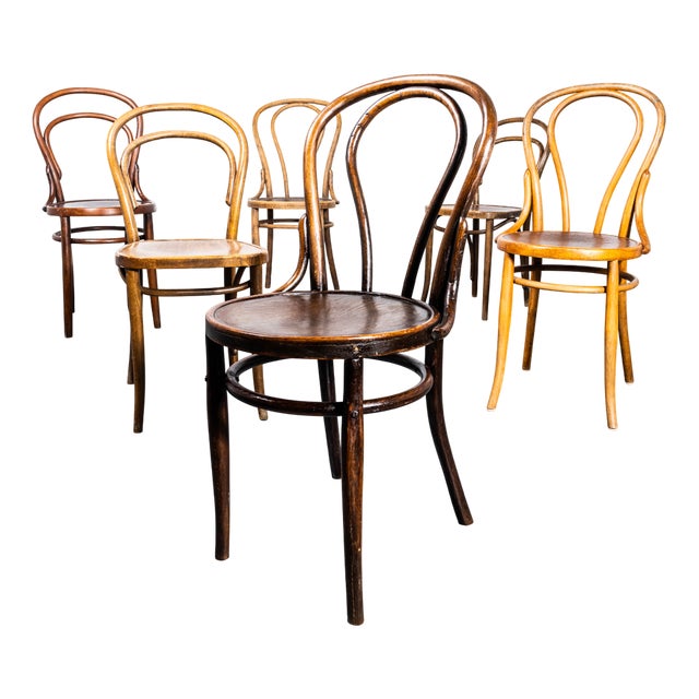 Vintage Hoopback Bentwood Dining Chairs, 1950s, Set of 6 For Sale