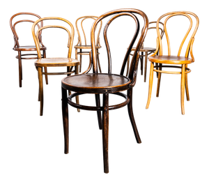 Vintage Hoopback Bentwood Dining Chairs, 1950s, Set of 6