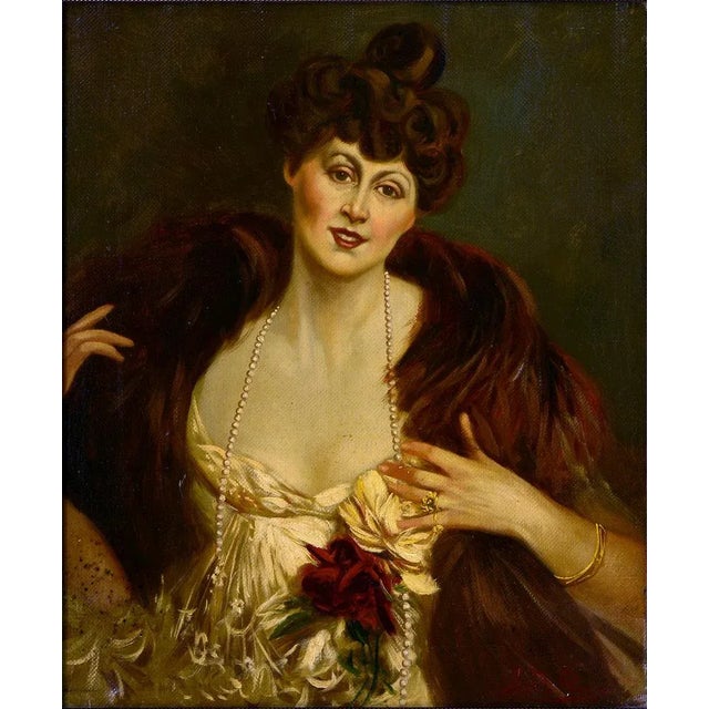 Salvatore De Rosa, Portrait of Woman, Oil on Canvas, 1990s, Framed For Sale - Image 4 of 7