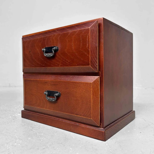 Small jewelry storage cabinet with two drawers from the 1980s. Dimensions: height 22 cm, width 25 cm, depth 17 cm. The...