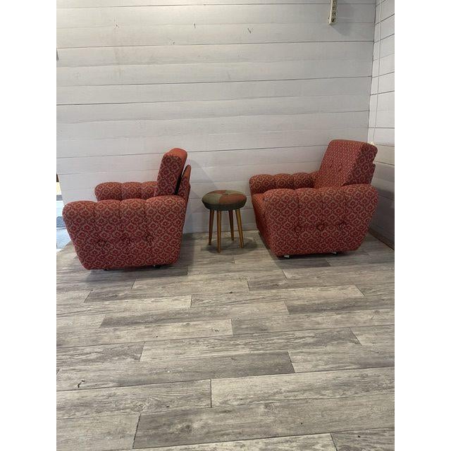 Vintage Mad Man Armchairs and Ottoman from Tatra Nafromtok, 1965, Set of 3 For Sale - Image 7 of 11