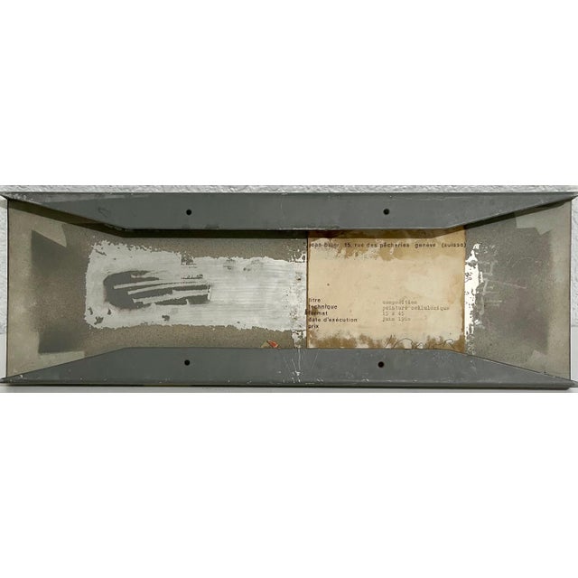 Jean Baier, 1960s Swiss Postwar Contemporary Geometric Abstract Painting on Metal Jean Baier, 1960 For Sale - Image 4 of 9