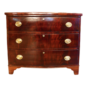 Massachusetts Mahogany Regency Bow Front Dresser, Ca. 1800