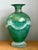 Vintage Green Art Glass Vase With Relief Faces For Sale - Image 11 of 12