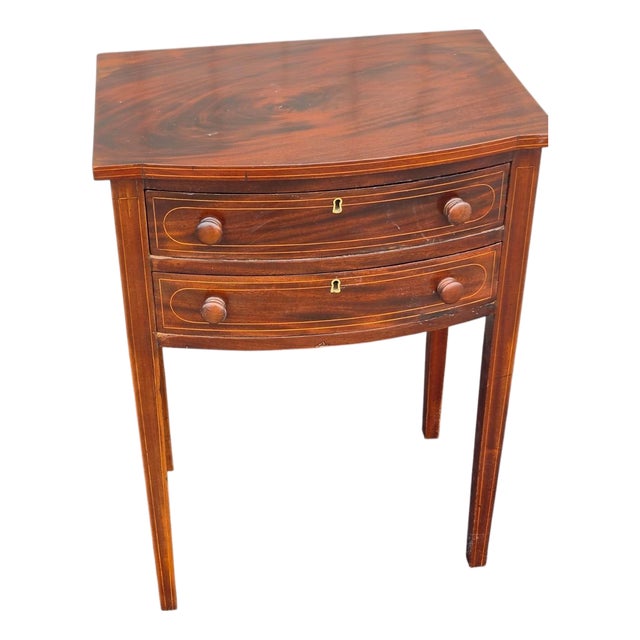 19th Century English Mahogany Sheraton Stencil Night Stand/Bedside Cabinet. For Sale