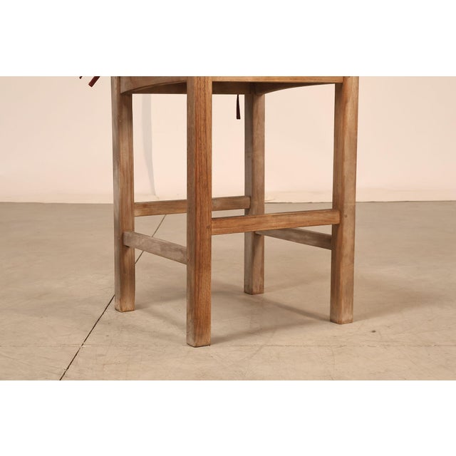 Brown BenchSmith Set of Four 'Buckingham' Teak Outdoor Bar Stools For Sale - Image 8 of 18