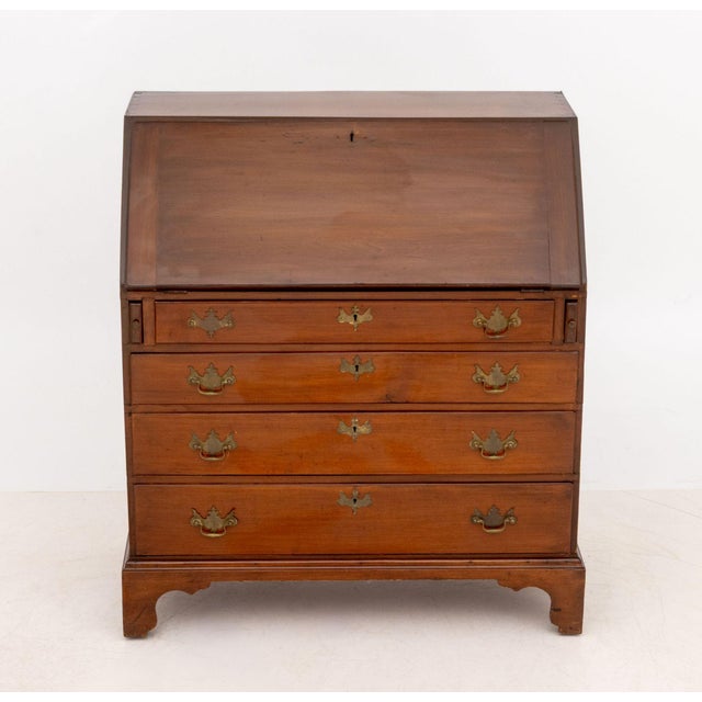 English Chippendale Style Mahogany Slant Front Desk For Sale - Image 3 of 11