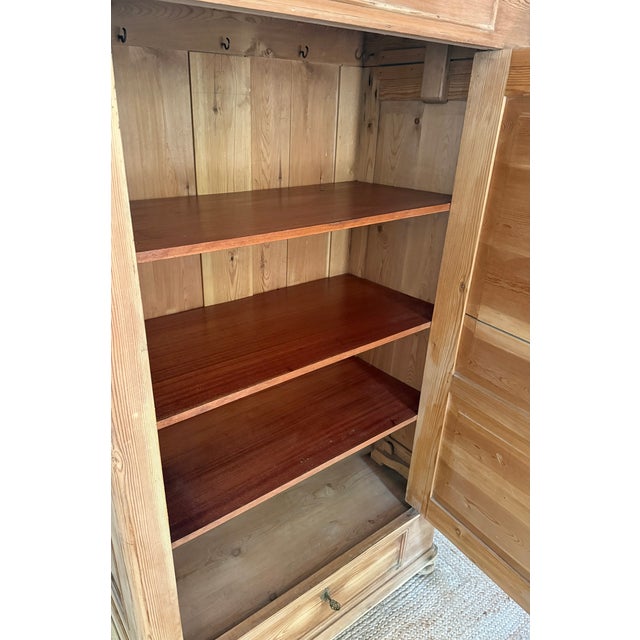 French Country Armoire in Stripped Pine, 19th Century For Sale - Image 15 of 18