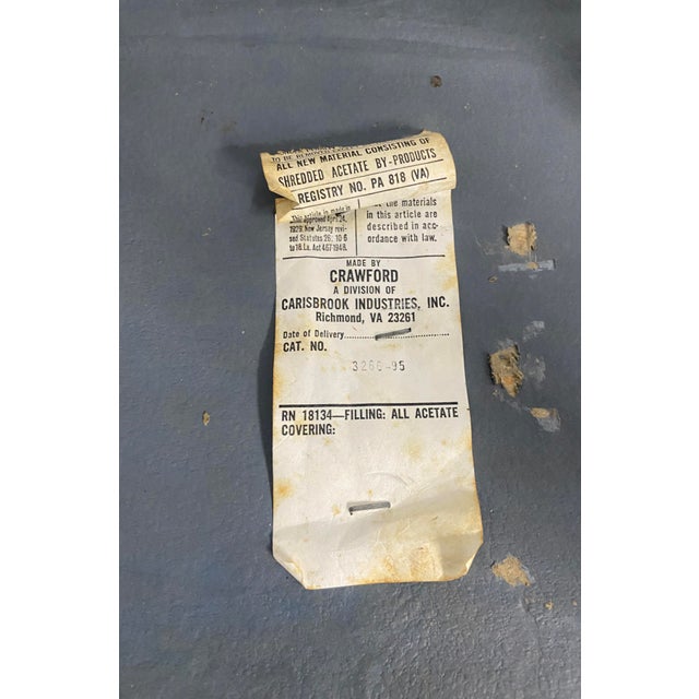 1960s Vintage Mid-Century Modern Kidney Footstool Dark Brown Pleather Wood Legs For Sale - Image 11 of 12