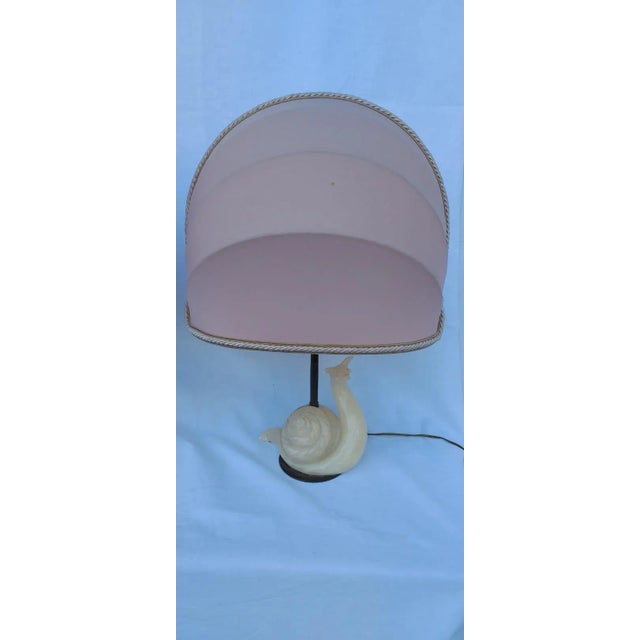 Vintage Alabaster Table Lamps with Snail Design, Set of 2 For Sale - Image 4 of 12