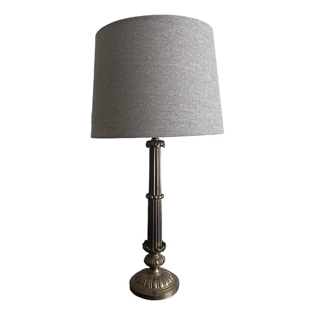 Neoclassical Brass Lamp by Maison Charles, 1950s For Sale