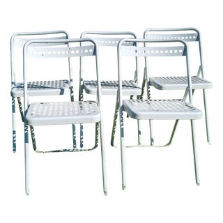 Folding Chairs from Souvignet, 1960s, Set of 5 For Sale