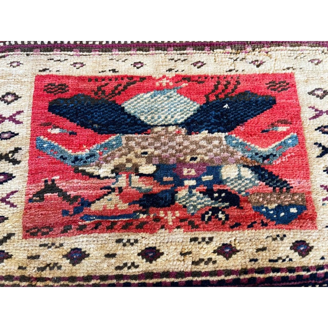 Tribal Antique Turkish Oushak Yastik Anatolian Rug, Unusual For Sale - Image 3 of 8