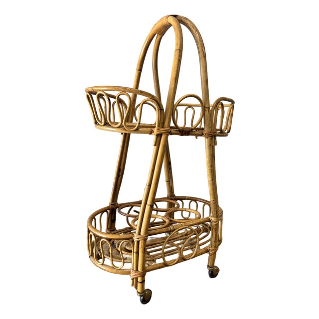 Mid Century Italian Bentwood Bar Cart For Sale