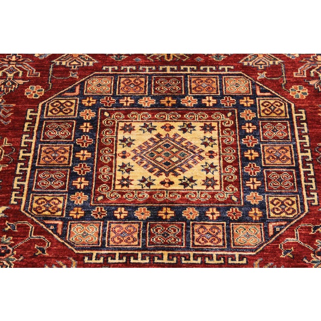 1990s Southwestern Super Kazak Red/Tan Wool Rug - 6'8'' X 9'11'' For Sale - Image 5 of 10