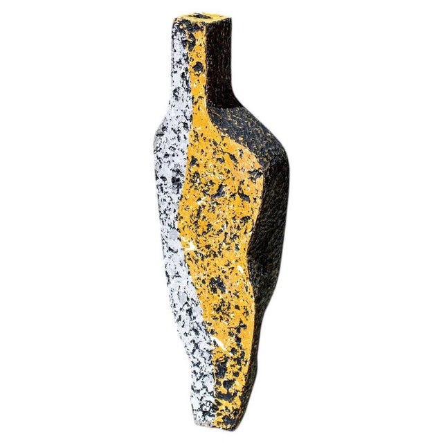 Black Fragment Ochre II Sculptural Vase by Donatas Zukauskas For Sale - Image 8 of 8