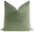 Pair of beautiful custom-made 100% cotton velvet pillows in Eucalyptus. Meticulously handcrafted with serged interior...